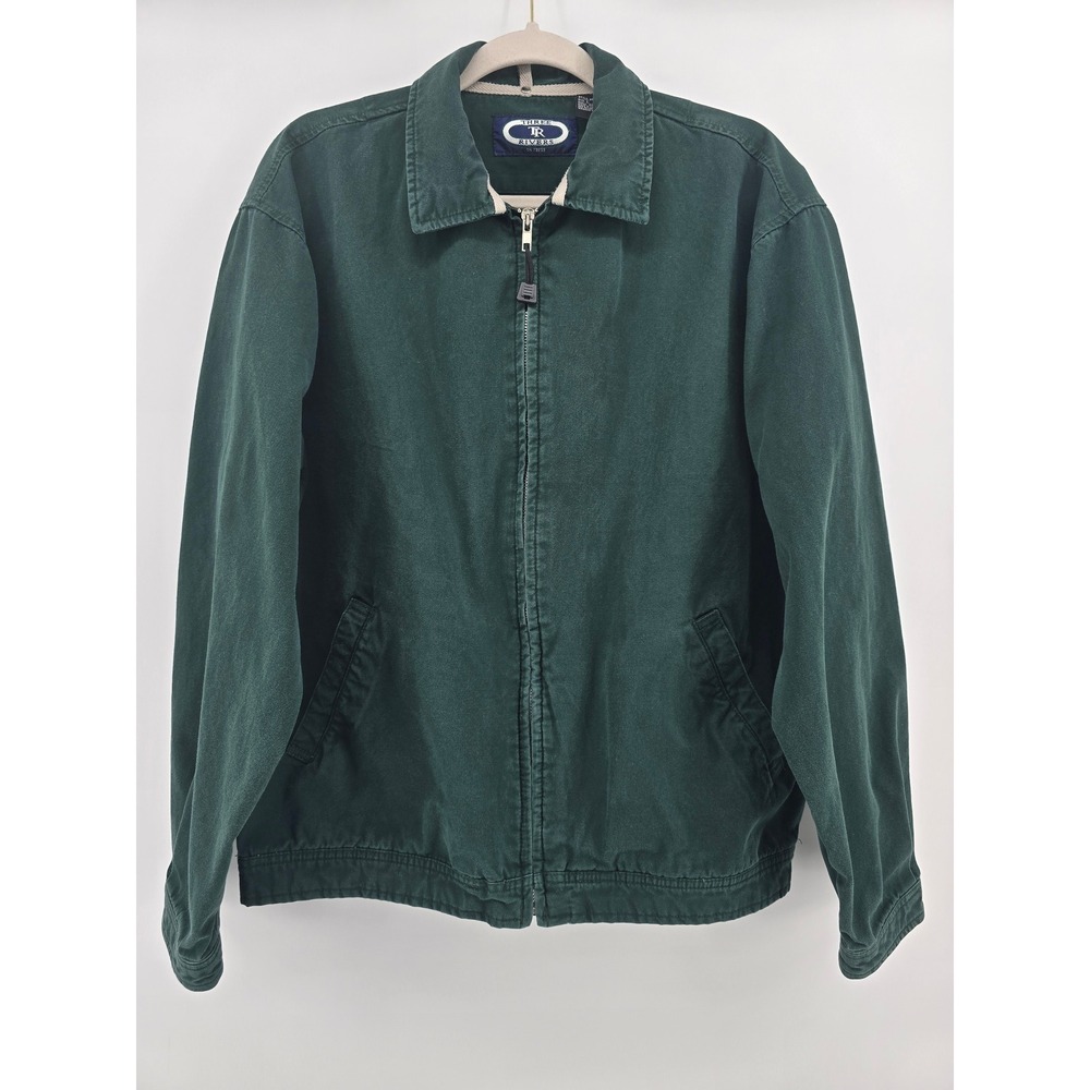 Vintage Three Rivers Hunter Green Canvas Jacket Size L Minimalist Work Bomber